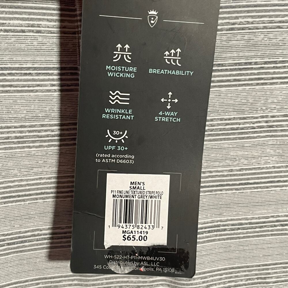 Walter Hagen Men's  performance 11 Golf Polo  grey/white small - Picture 8 of 8